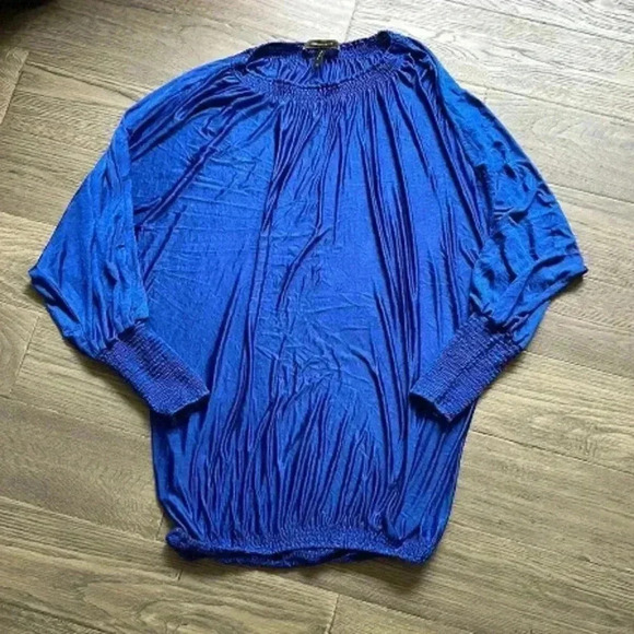 Bcbgmaxaria | Vintage 90’s blue  sapphire long sleeve dress - Picture 1 of 7